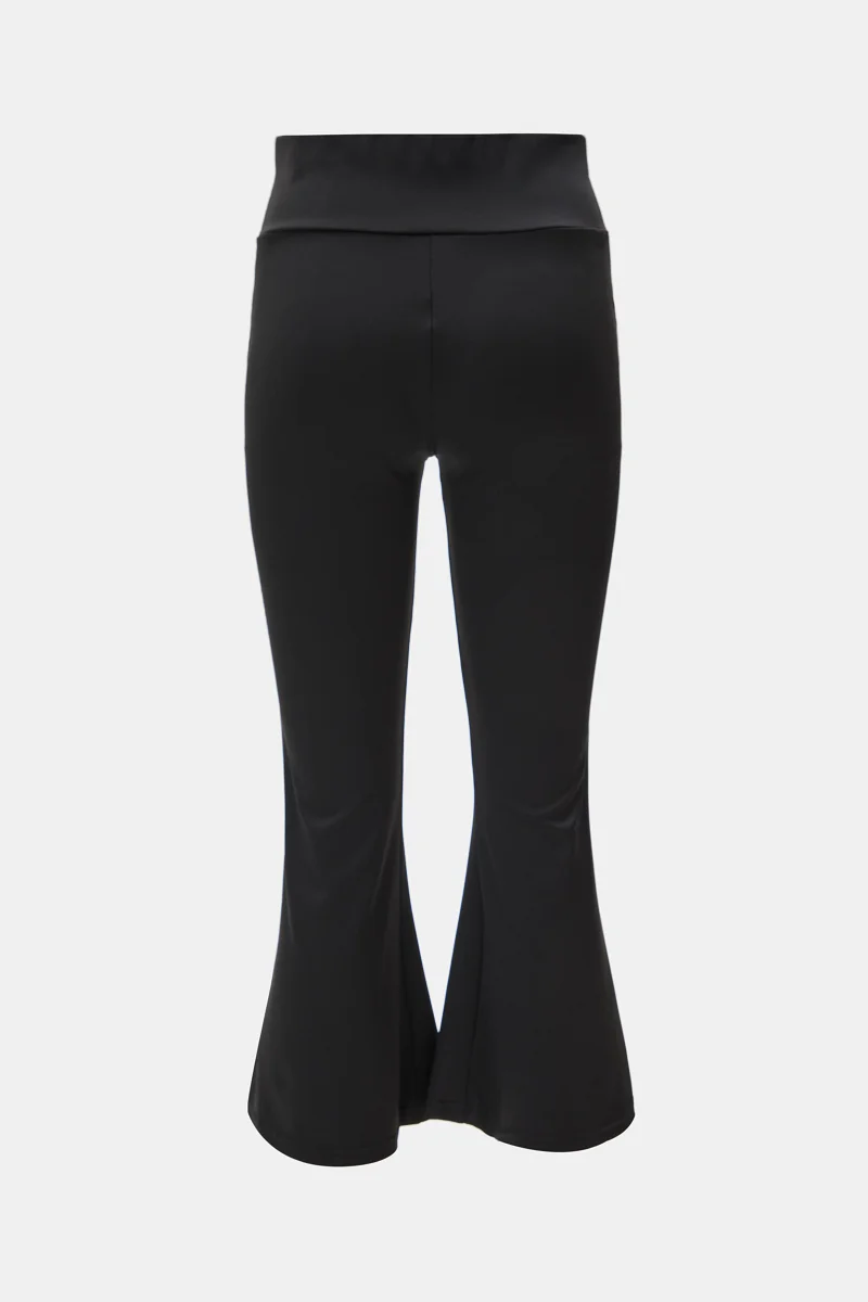 กางเกงโยคะทรงไมโครเฟลร์เอวสูงสำหรับผู้หญิง - ความยาวพิเศษ ผ้าชาร์คสกินกระชับสัดส่วน ทรงกางเกงฮอร์สชู ยืดได้ 4 ทิศทาง