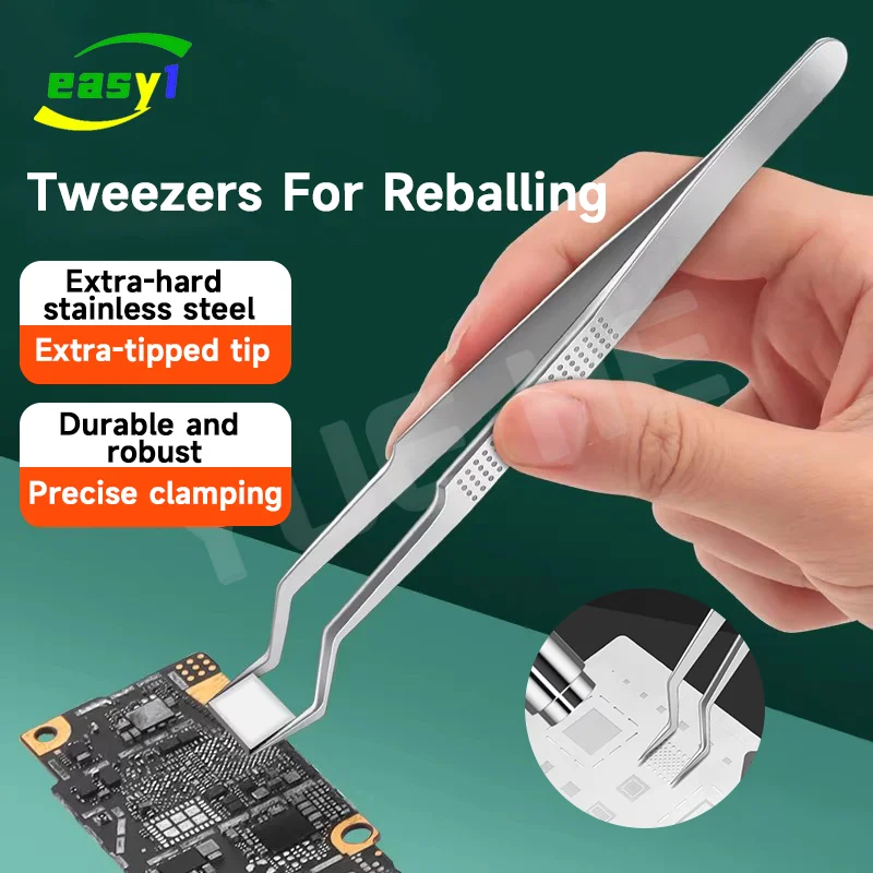 M.Y Precision Tweezers for BGA Reballing Soldering Tool Phone PCB Chip Positioning Solder Ball Placement Repair Tool