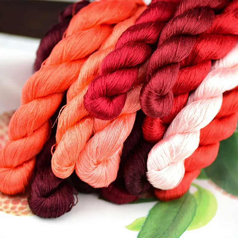 03 Non splitting and untwisted mulberry silk thread, specially designed for hand made velvet flowers