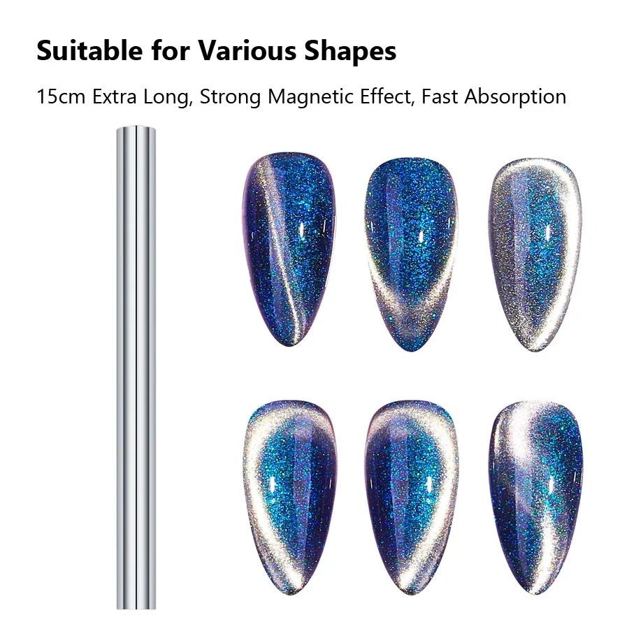 Cat Eye Nail Magnetic Stick Cylindrical Magnet for Cat Eye UV Gel Polish Snow Light Glitter Effect Manicure Design Tool