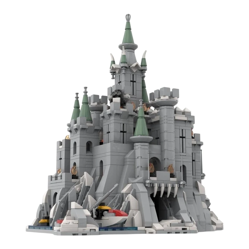 Emperor Penguin Castle Modular Building Blocks, Arctic Ice Land Diorama MOC Set Collectible Construction Toy