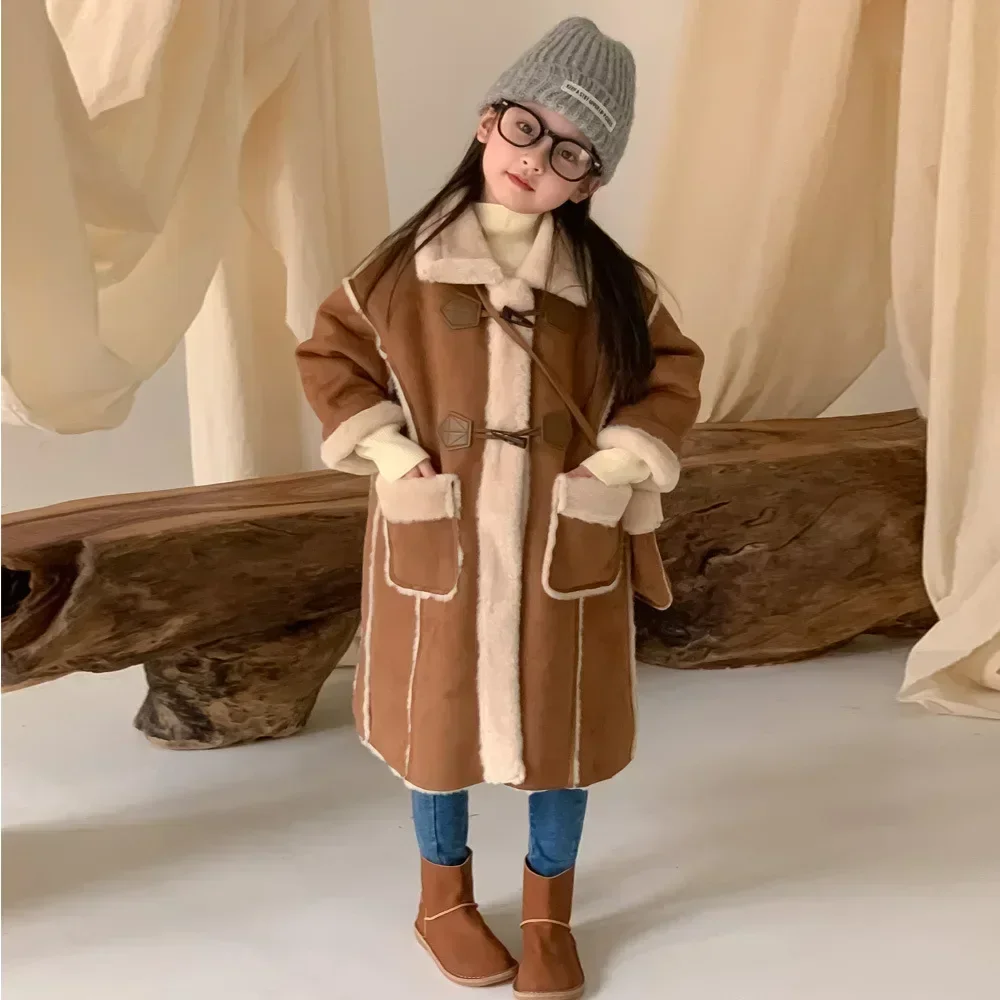 Children New Winter Thickened Foreign Air Long Coat Female Treasure Fur One Coat