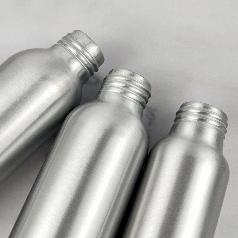 1Pcs 30ml-250ml Silver Aluminum Bottle With Screw Cap Perfume Cosmetic Toner Water Bottle Travel Protable Refillable Bottle