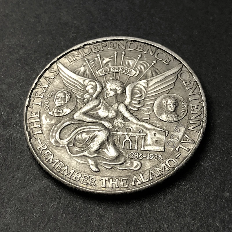 عملة تذكارية لحملة الامو ، ميدالية تكساس العتيقة في الذكرى المئوية ، ديكور المنزل الملاك ، هدية العيد ، * * ، * * *