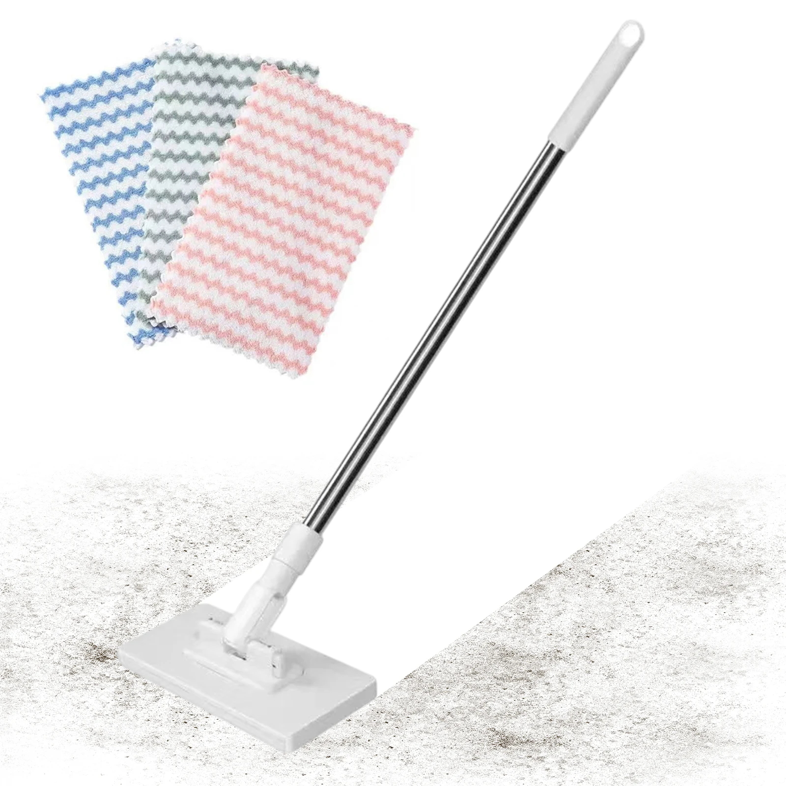 

Disposable Dust Mop with One-Click Cloth Change No-Touch Dirty Cleaning Dust Mop Multi Surface Floor Mopping and Sweeping
