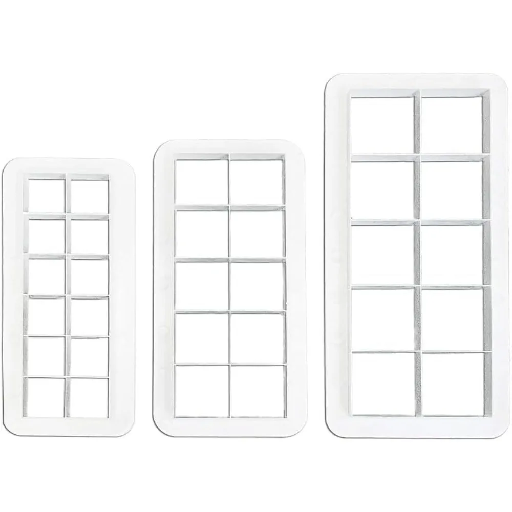 

3Pcs White Square Cookie Cutter Set, Geometric Multicutter Cake Fondant Cutter, 3 Size Square Biscuit Cutters, Easy to Store