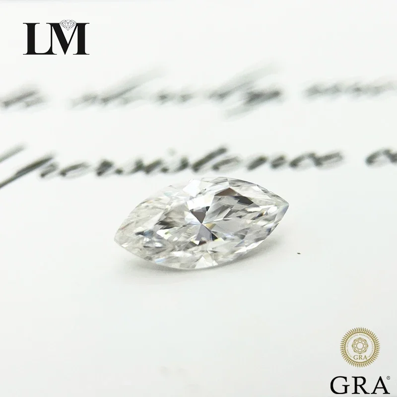 TOP Moissanite Stone D Color Marquise Cut VVS1 Artificial Gemstone Pass Diamond Tester 0.05ct-3ct Sizes with Certificate