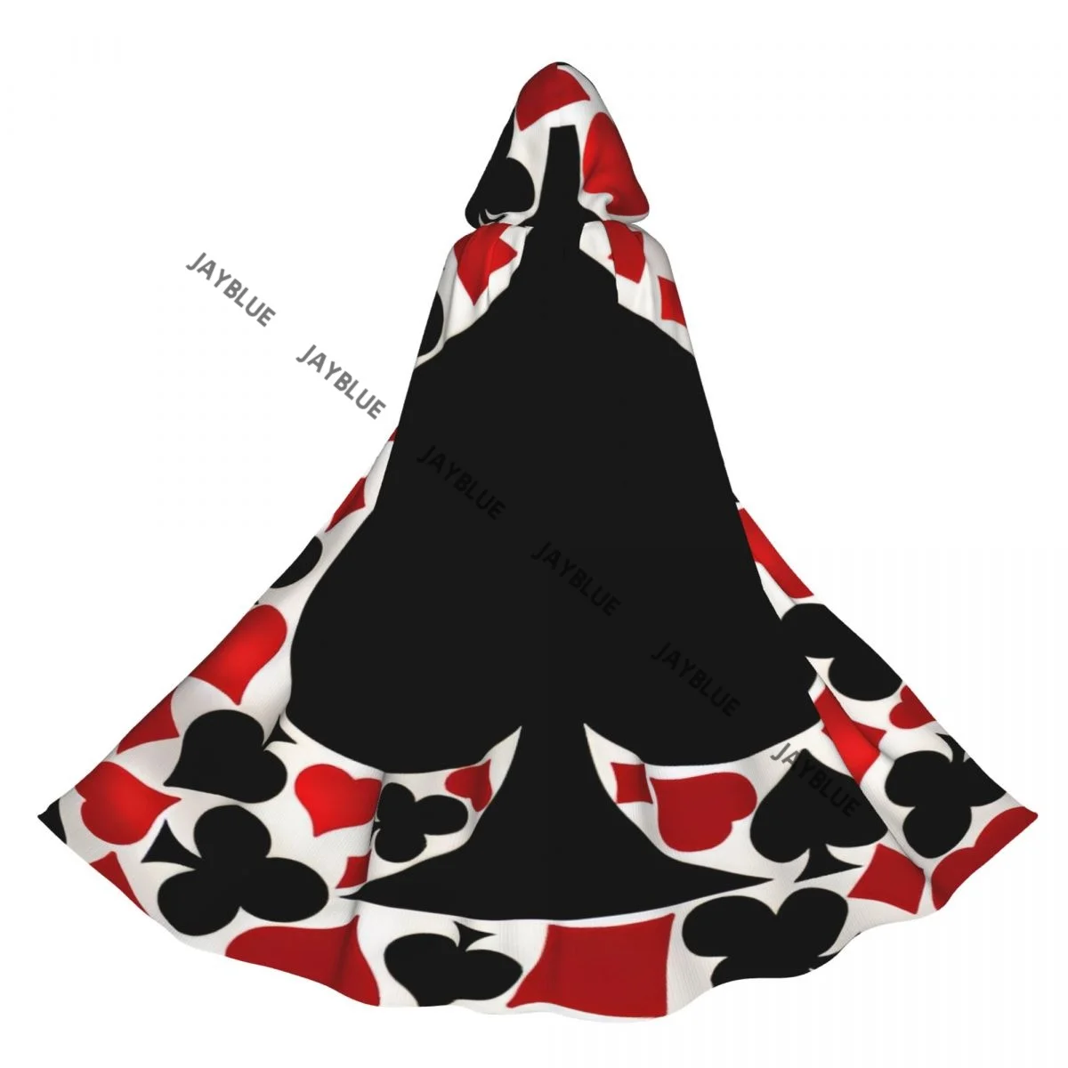 

Плащ с капюшоном и лопатой для покера, полиэстер, унисекс, накидка ведьмы, аксессуар для костюма