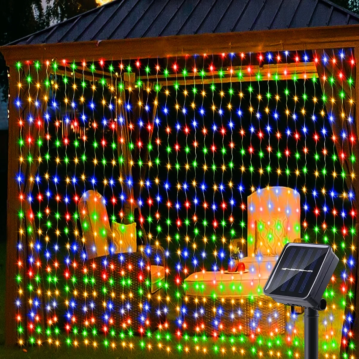 Solar LED String Lights Curtain Light Outdoor Garden Solar Copper Wire Fairy Lights Wedding Holiday Christmas Decor Solar Lamps