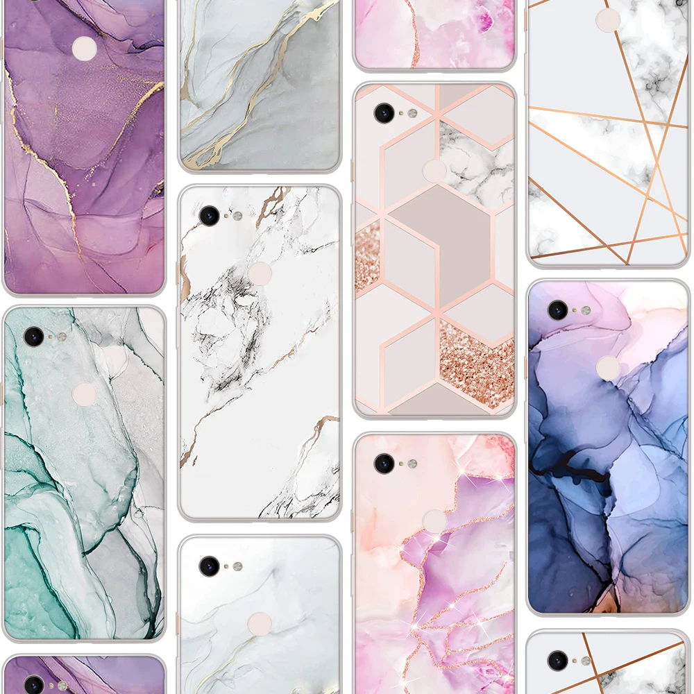 ciciber fashion Luxury Marble Case for Google Pixel 7 6 5 4 3 2 XL Soft Silicone TPU for Google Pixel 4a 3a XL Funda Coque Cover