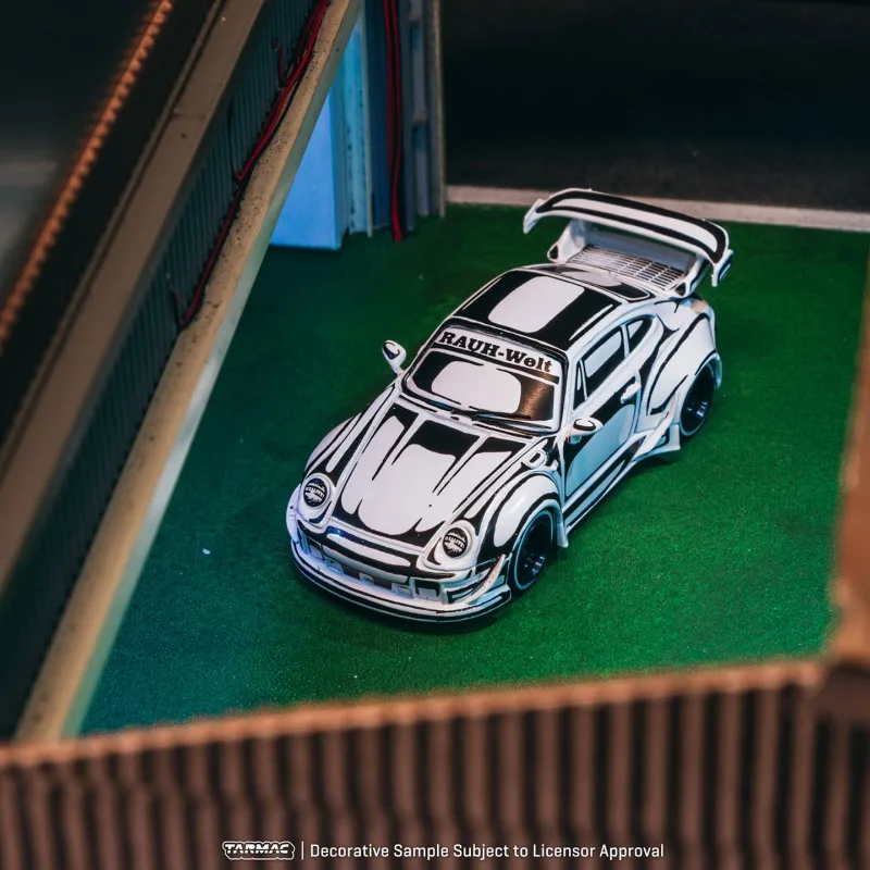 TW 1:64 Toyota Supra RWB993 coating black white wire alloy car model, simulation desktop decorations, adult collections.