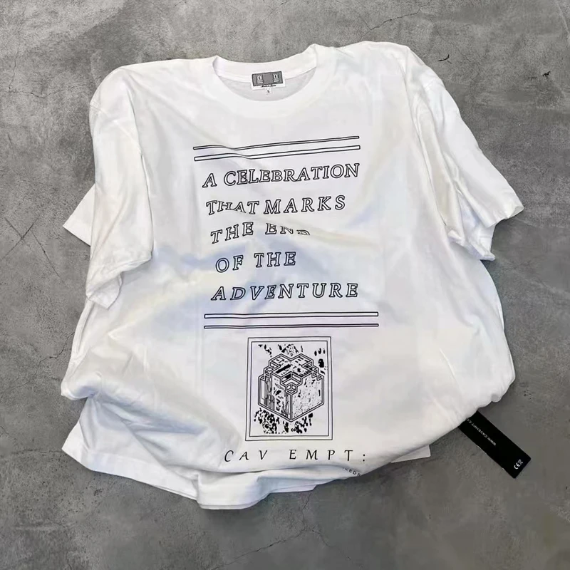 

Summer Street CAV EMPT T-shirt Hip-hop Abstract Print Short Sleeve Japanese Fashionable Cavempt Pure Cotton Tops Tees