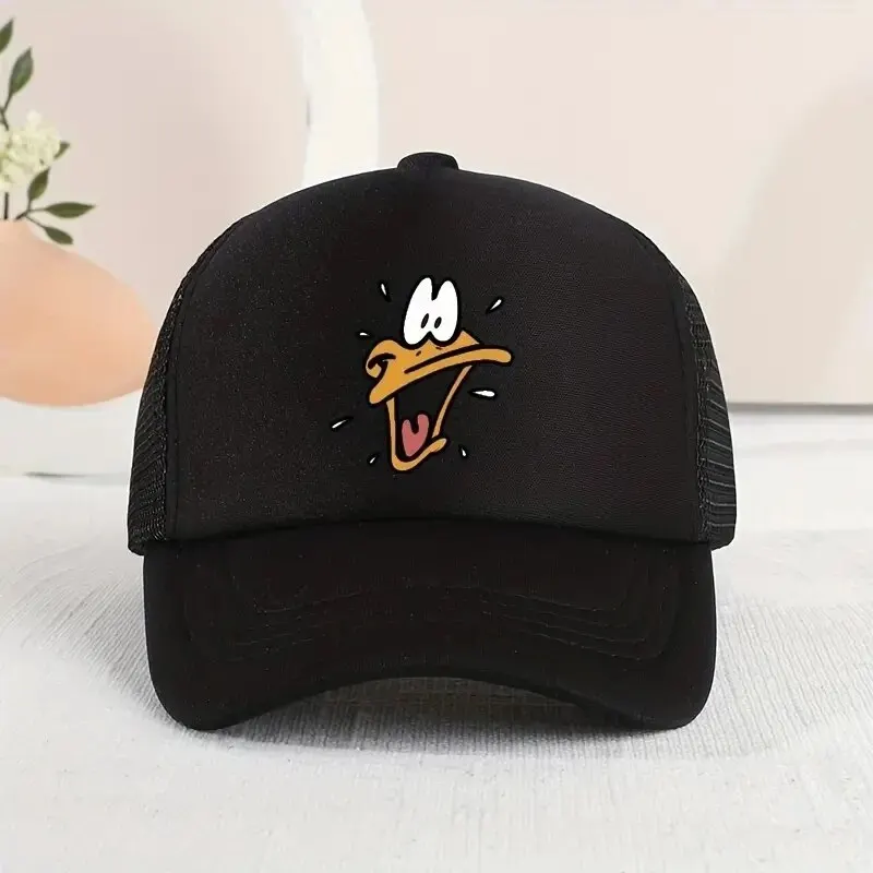 1pc Girl\'s Sunshade Breathable Mesh Baseball Cap With Duck Mouth Design Pattern For Outdoor Sport