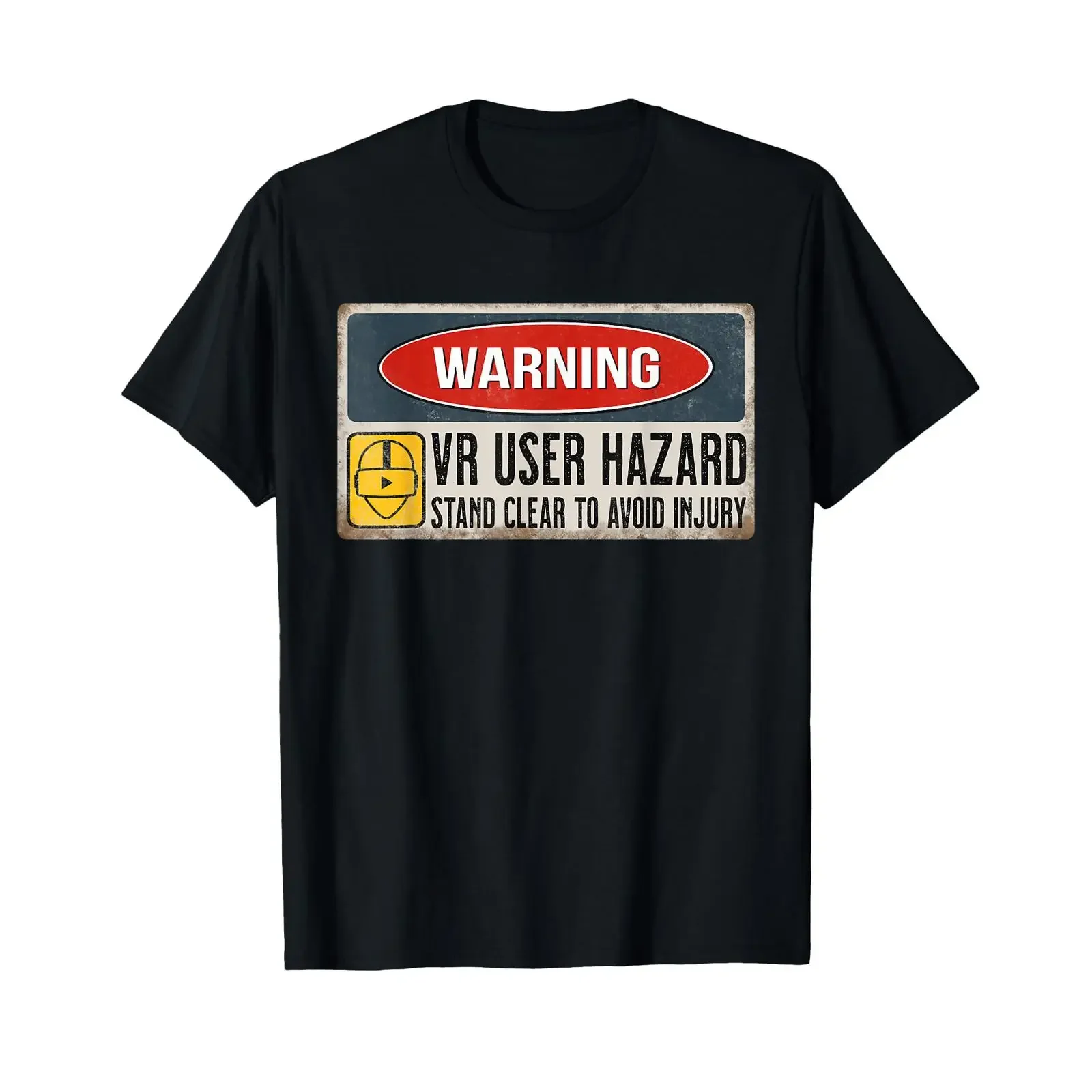 VR Player Virtual Reality User Hazard Gamer T Shirt vintage Washed Top For Everyday Wear graphic homme Versatile fashion