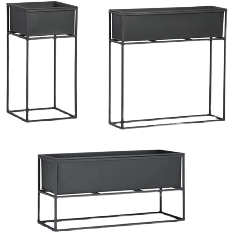 

floor-to-ceiling flower pot frame, flower box combination, simple partition, outdoor rectangular green plant flower trough