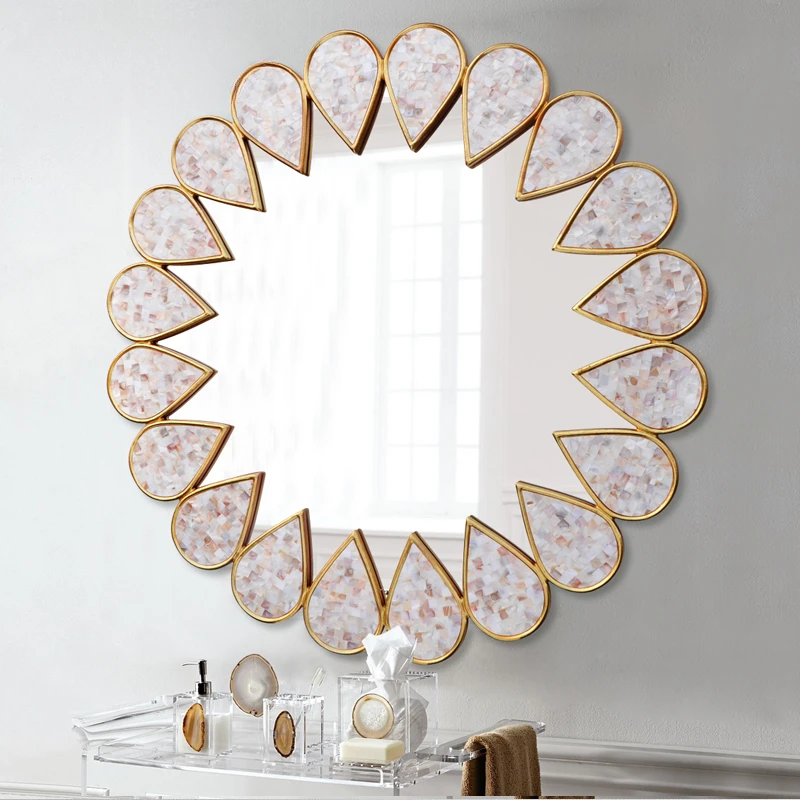 Dream Garden European and American foyer decorative mirror, circular shell, bathroom mirror, makeup mirror, dining