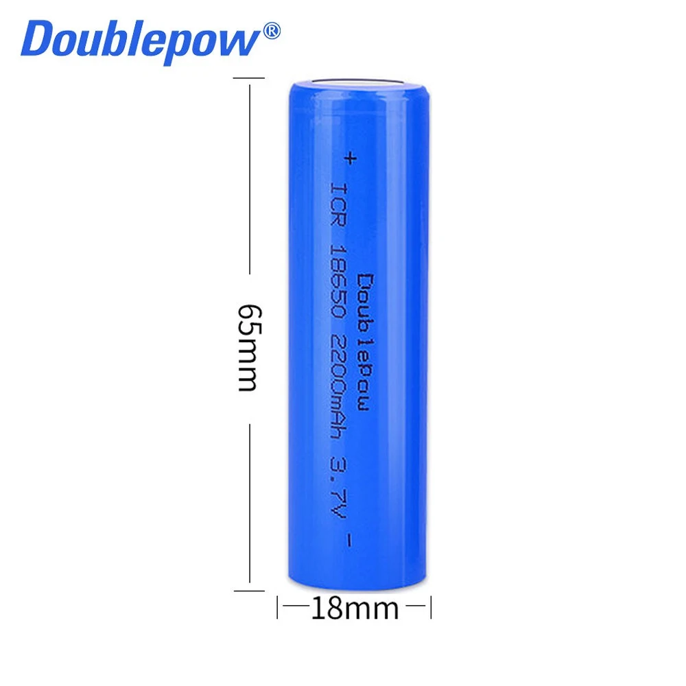 18650 3.7V 2200mAh ICR Rechargeable Lithium Battery Li-Ion Li-po Battery Flat Head for Headlamp Fan Laser Pointer Flashlight