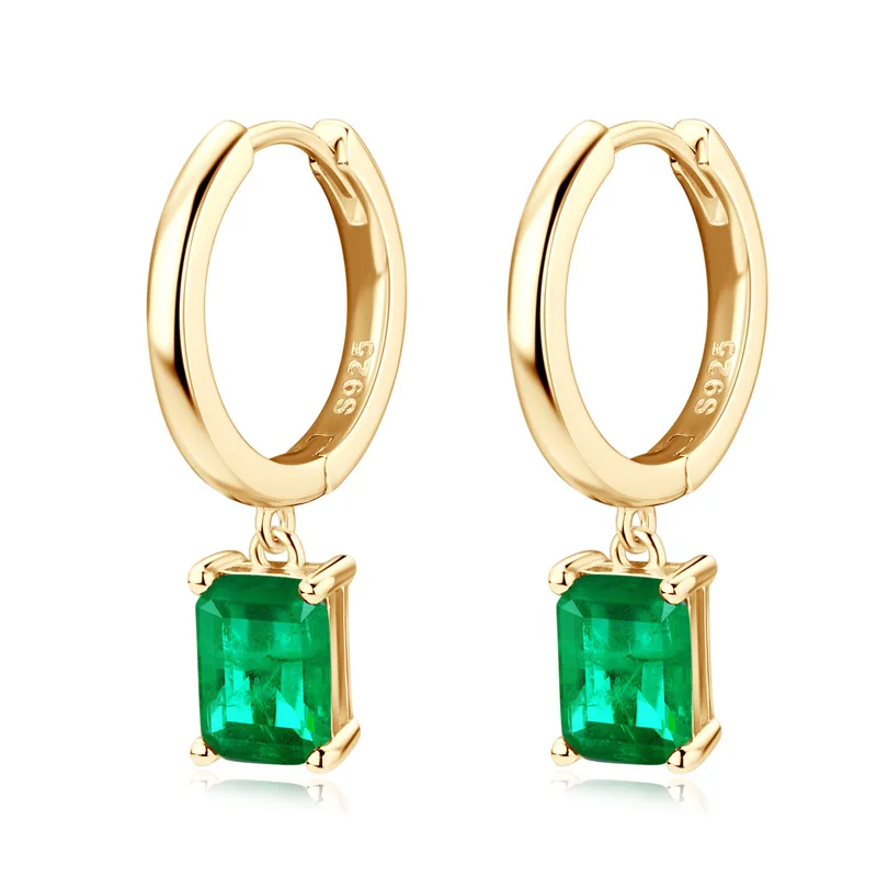 

Apaison 5*7 mm Emerald Gold Plated Drop Earrings For Women Dance Prom Party Jewelry