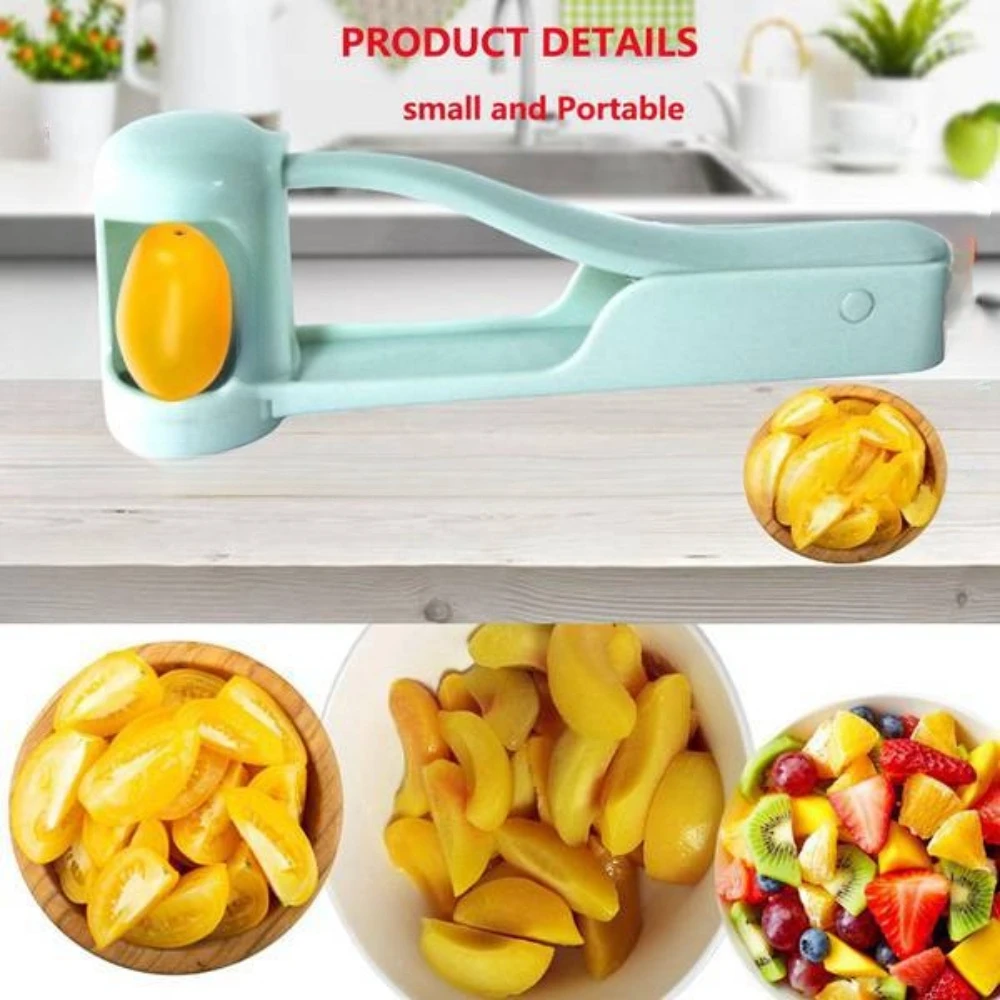 Cortador de Frutas Portátil para Niños, Cortador de Tomates Cherry y Uvas, Seguro y Reutilizable, Utensilio de Cocina para Preparar Ensaladas y Snacks Diarios