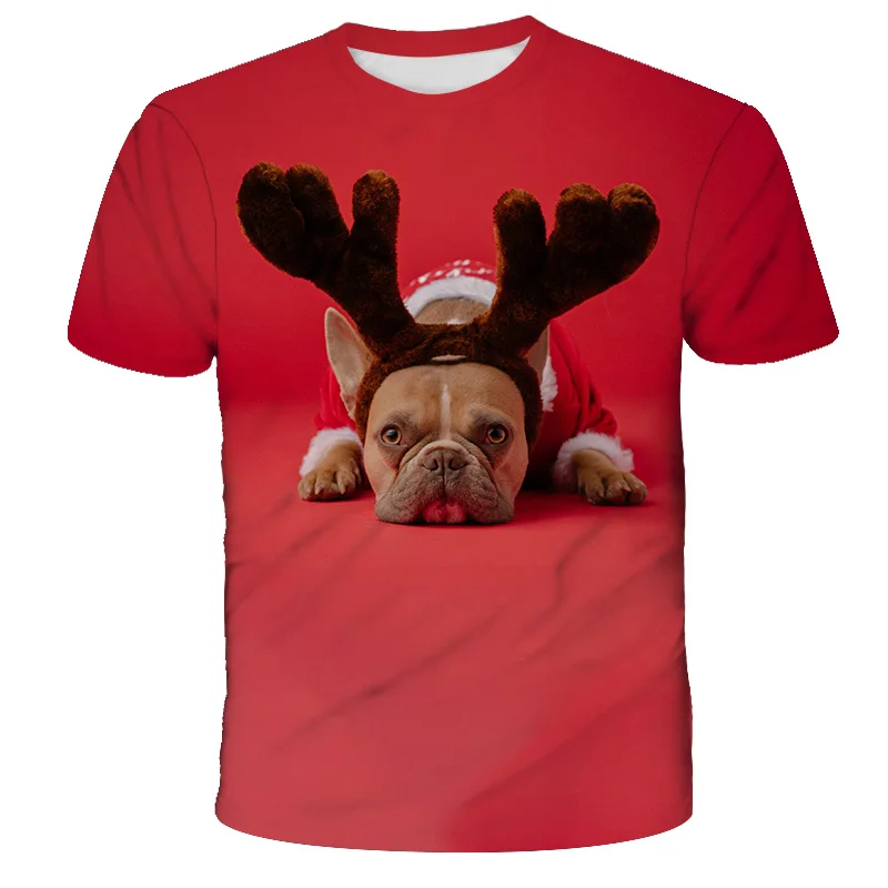 

New Year's Eve Party T-shirt Clothing Fun Patterns Christmas Carnival Happy Deer Clothing Fashion Trend Top 3D HD Printed Shirt