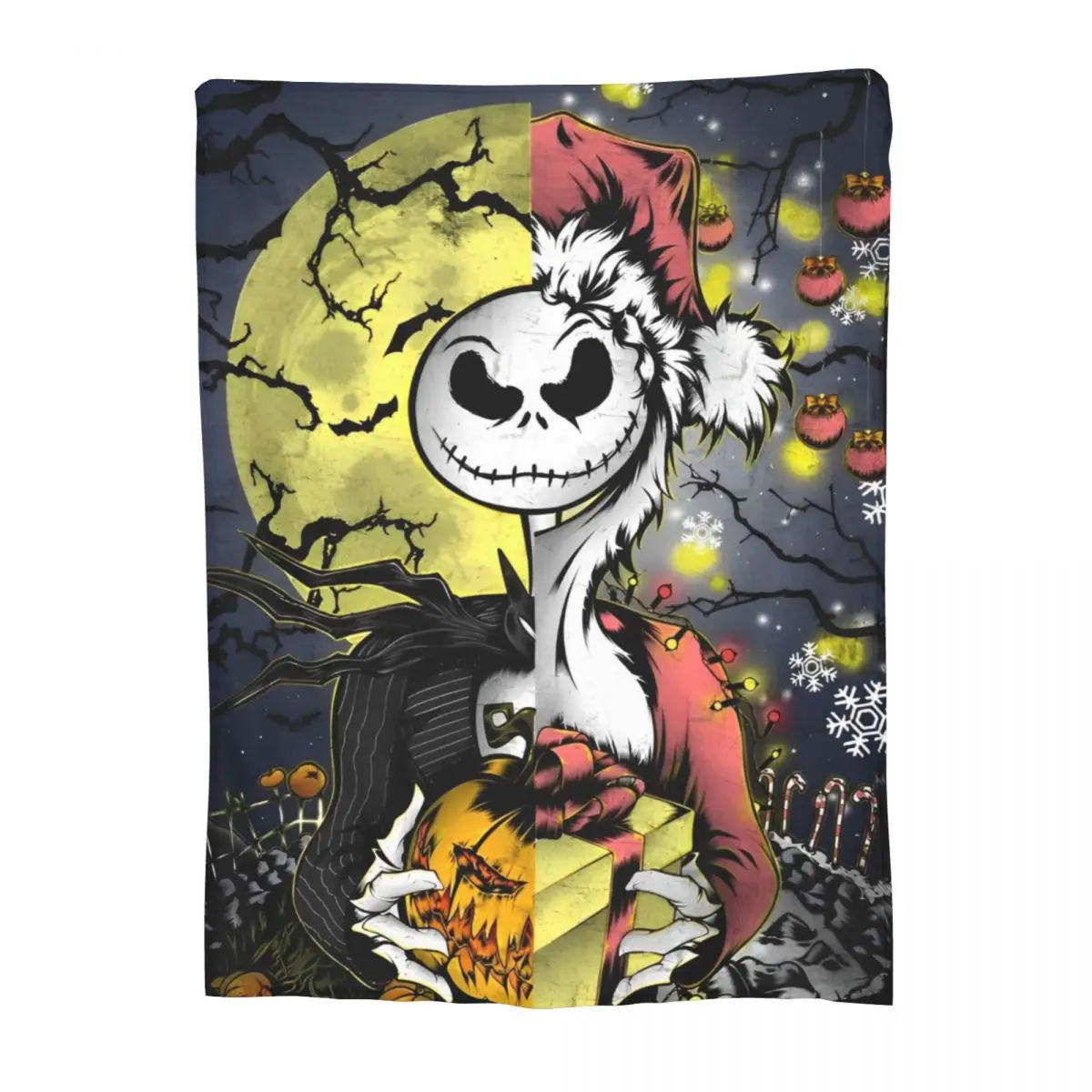 Jack And Sally Halloween Blankets Velvet The Nightmare Before Christmas Warm Throw Blanket for Outdoor Travel Bedroom Quilt