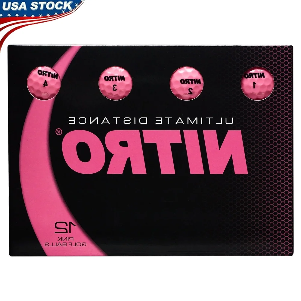 

Ultimate Distance Golf Balls 12 Pack High Reactivity Titanium Core Aerodynamic Dimple Design For Casual Tournament Play