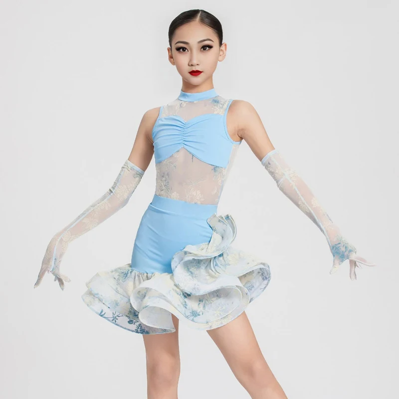 Vêtements de danse Salsa Samba pour enfants, vêtements professionnels de danse latine Standard National pour filles, Costume de spectacle de danse