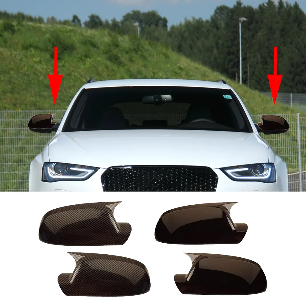 OX Horn Styling Car Mirror Cover Car Rearview Mirror Caps For Audi RS 4 2013 2014 RS 5 Cabriolet 2011 2012 2013 2014 2015 2016