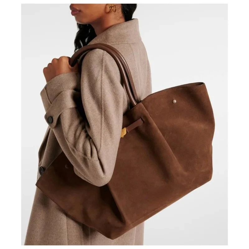 2024 New Autumn and Winter High-end Suede Frosted Tote Bag Commuting Retro One-shoulder Hand-held Armpit Bag for Women