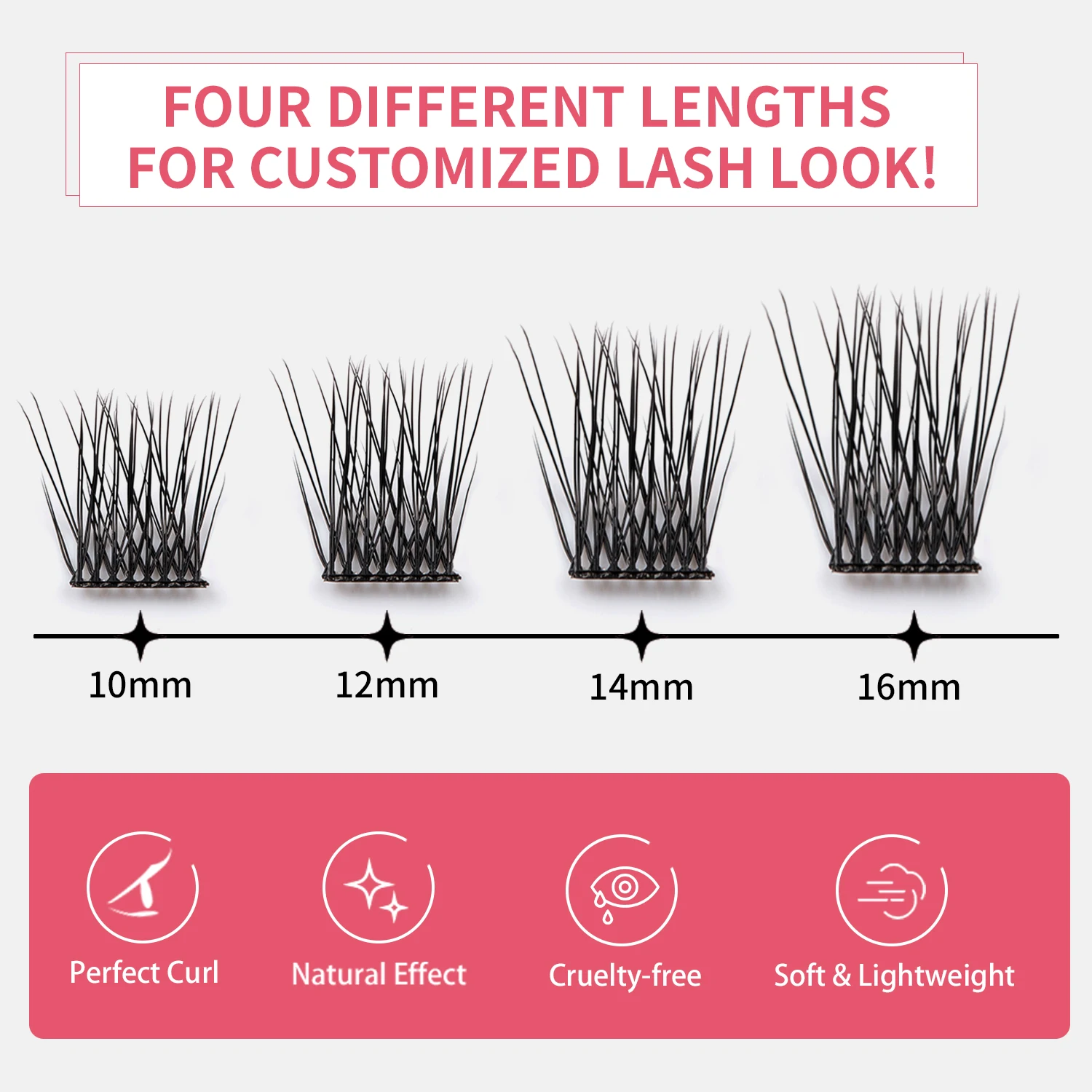 Etvite DIY Wimpern verlängerung skit mit 3D-Volumen Mix Länge einzelne Cluster Wimpern Pinzette Wimpern Kleber Make-up-Tool