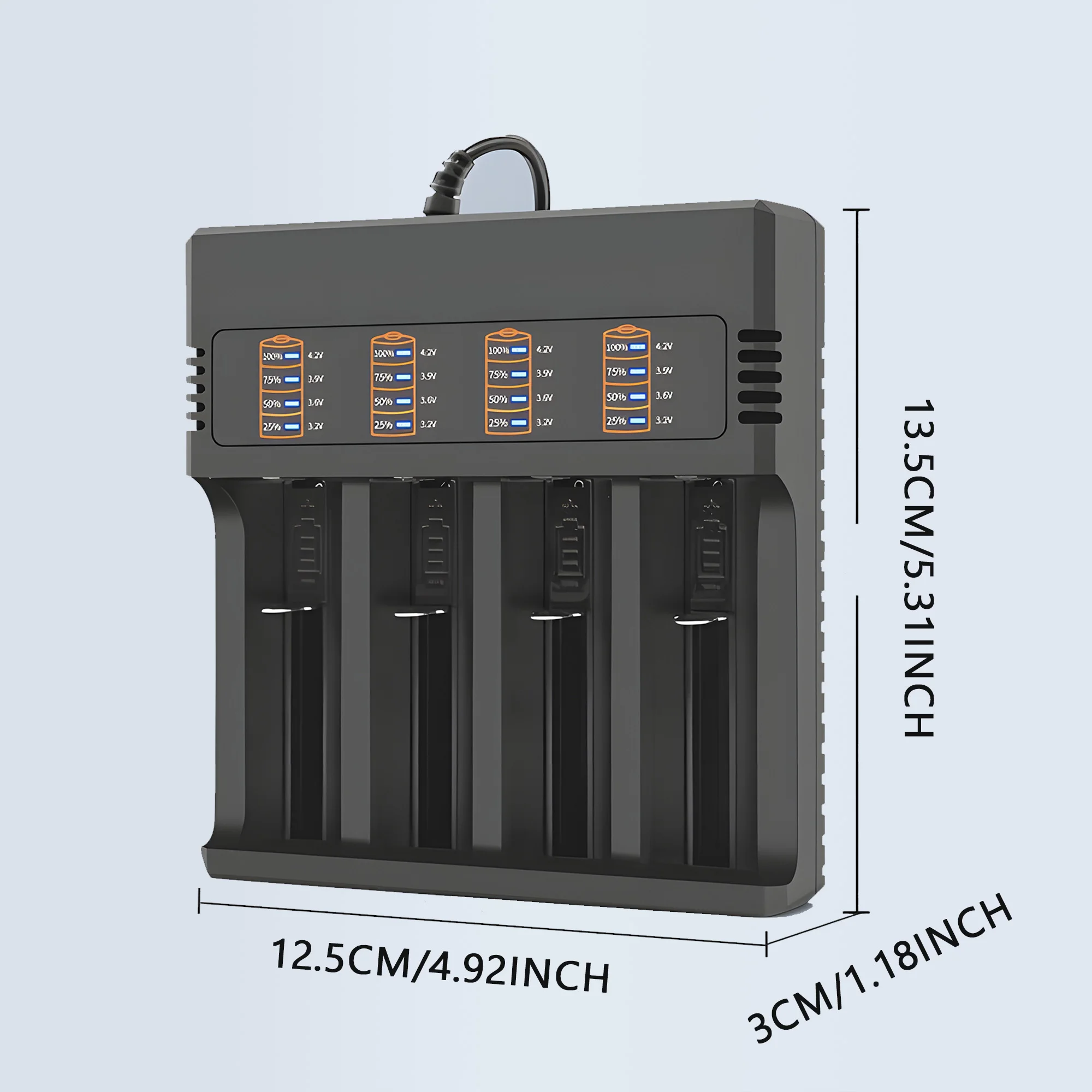 18650 Battery Charger Fast Charging with LED Indicator for Li-ion Batteries 26650/18500/14500/16340 (Batteries Not Included)