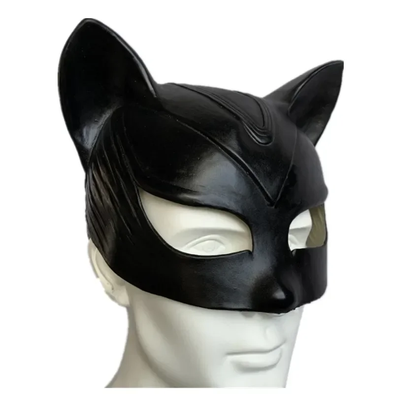 Sexy Cat Woman Selina Kyle Latex Mask Superhero Movie Cosplay Costume Halloween Party Masks