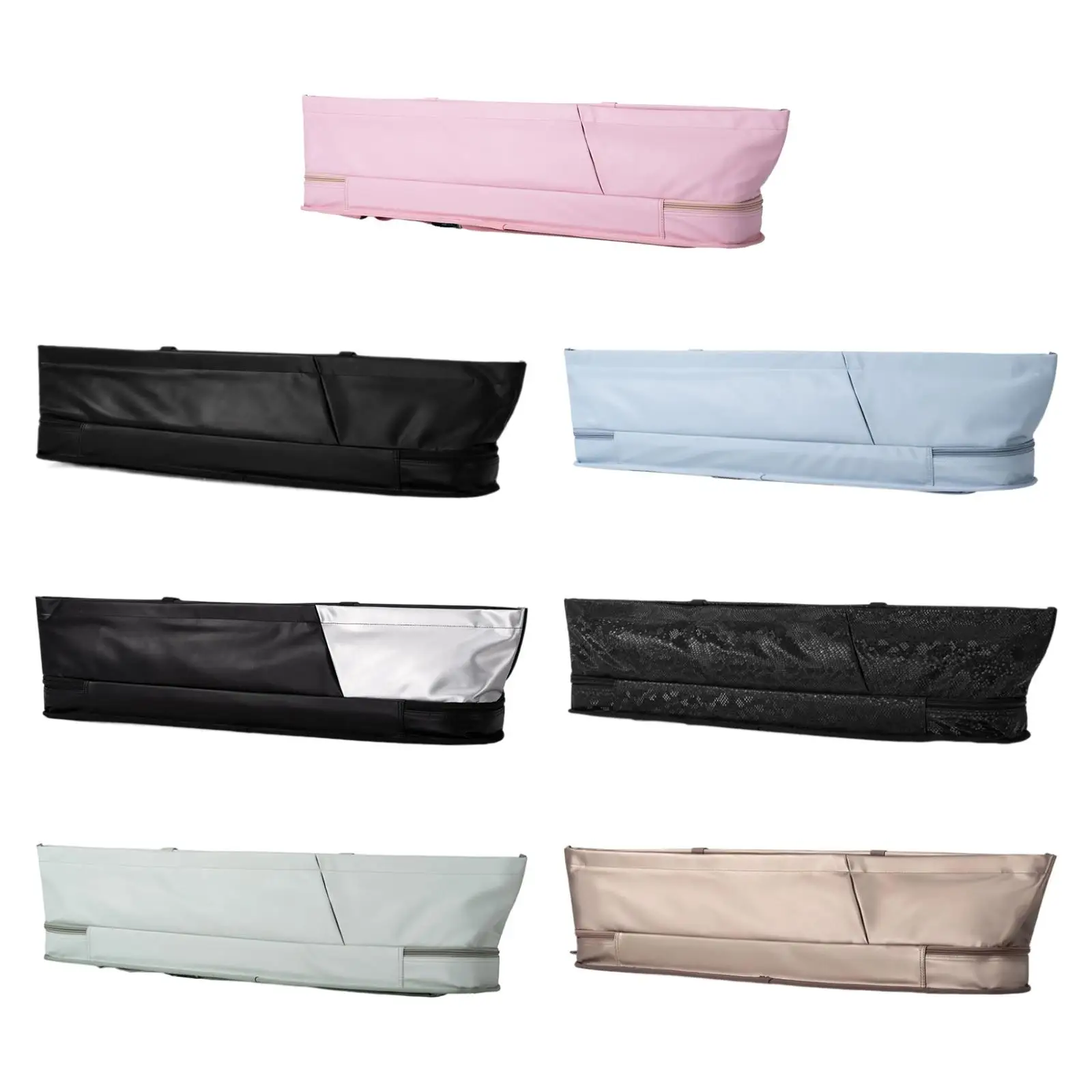 

Pool Cue Sticks Bag Holds 3 Butt 4 Shaft PU Leather 1/2 Club Bag with Portable Handle Strap Dustproof Carrying Bag 33.46inch