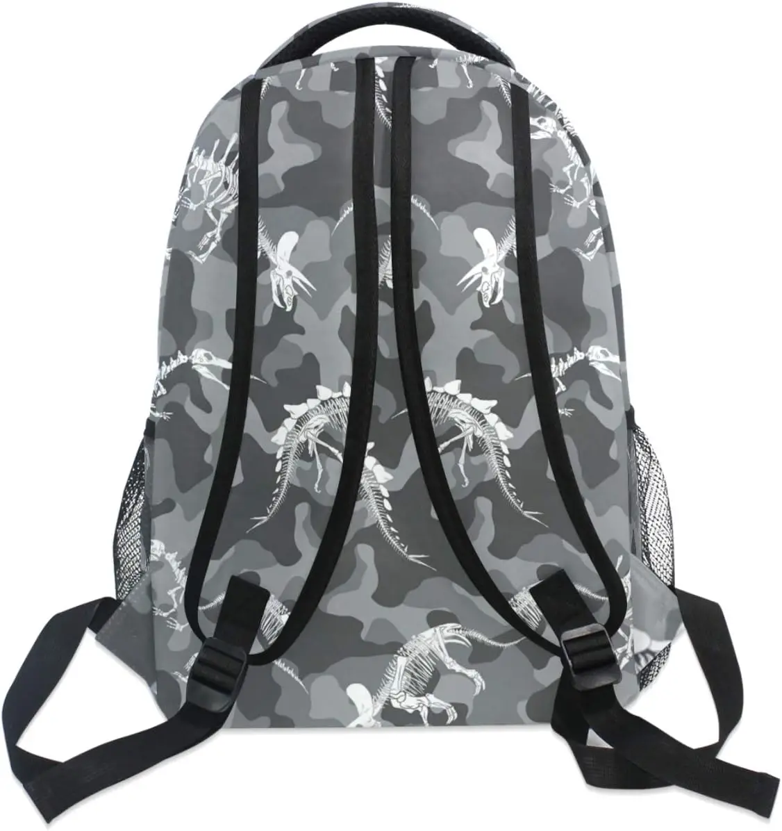 Plecak dla dzieci chłopców z kamuflażem szkieletu dinozaura, wzór dinozaura, tornister szkolny, plecak na laptopa, zwierzęta, komputer, casual