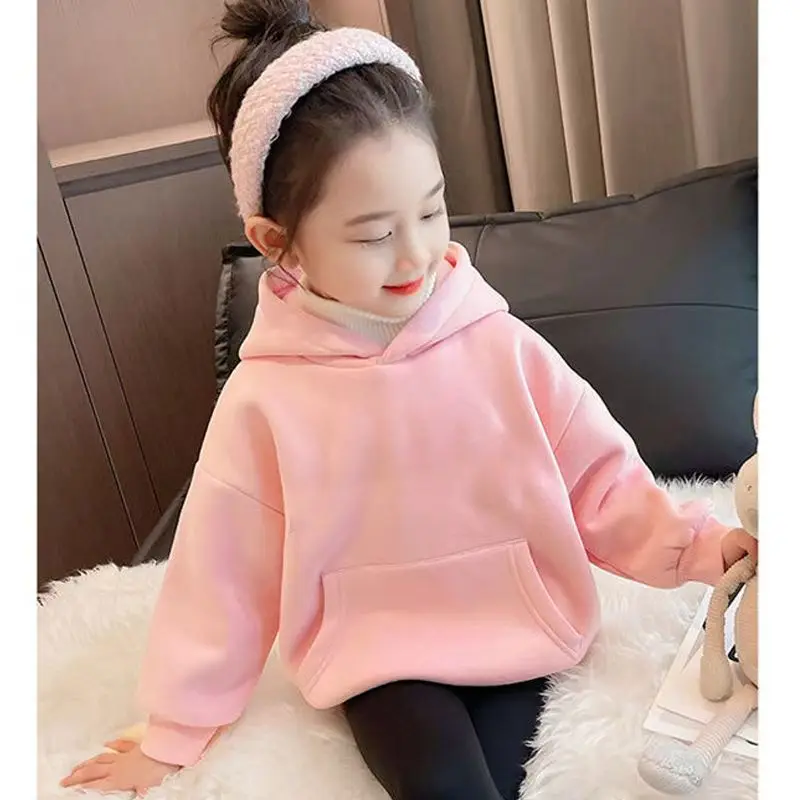 

Kids2D Solid Color Pocket Hoodie For Boys and Girls Aged 2-12 Casual Fashion Sports Jogging Hoodie Top