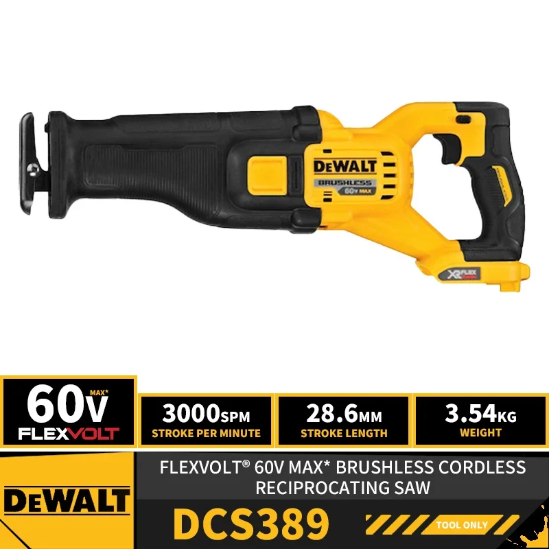 Бесщеточная Беспроводная сабельная пила DEWALT DCS389 FLEXVOLT®Литиевые электроинструменты 60 в 3000spm