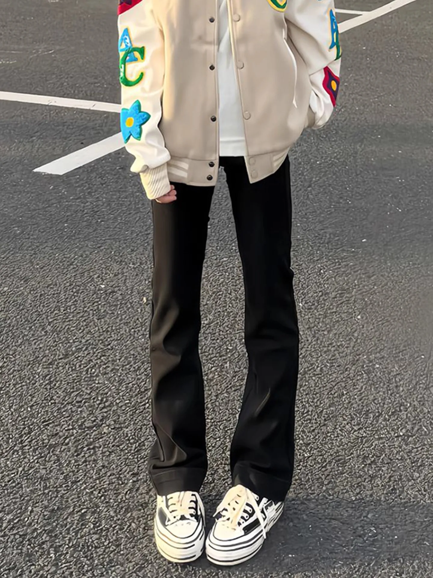 

Джинсы Bla 57 с высокой талией, мужские и женские осенние американские джинсы High Street, маленький размер, не леггинсы, узкая версия, микро-расклешенные прямые ...