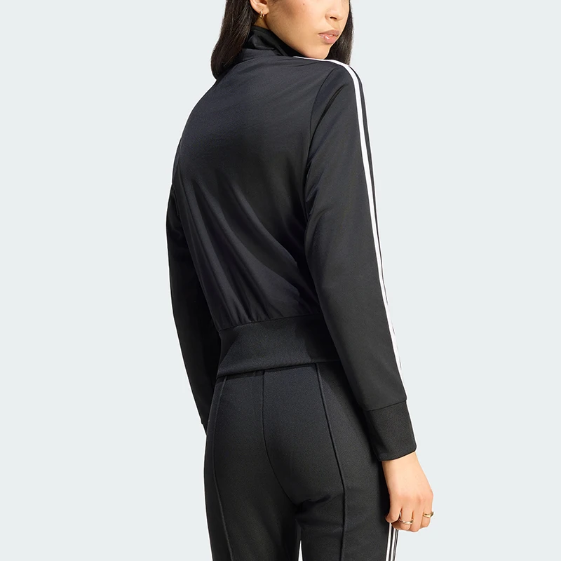 Adidas genuine clover women's casual fashion striped zipper jacket KV9552