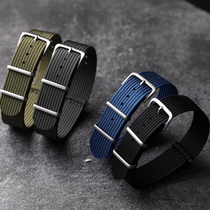 탄도 패브릭 시계 스트랩 용 리브 스트랩 시계 밴드 18mm 20mm 22mm 프리미엄 고품질 나일론 나토 시계 밴드 액세서리 사용 예시
