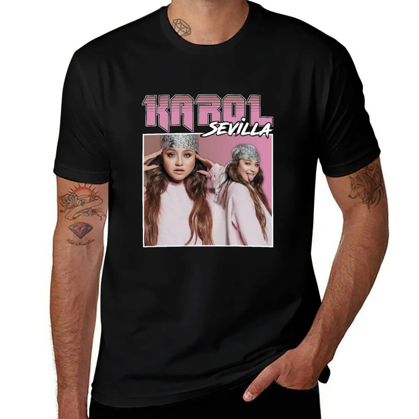 

Karol Sevilla Retro Design T-Shirt for a boy vintage anime shirt cute tops slim fit t shirts for men