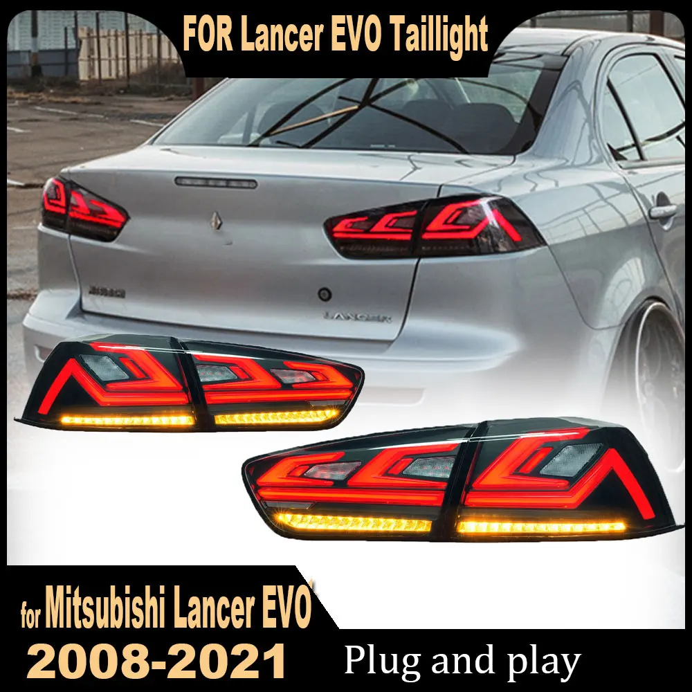 Car Tail Lights For Mitsubishi Lancer EVO 2009-2021 Lancer LED RGB Taillight DRL Turn Signal Lamp Brake Reverse Auto Accessories