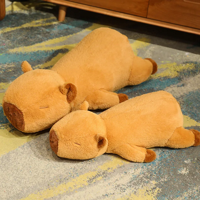 80cm New Long Lying Capybara Plush Toy Stuffed Animals Capybara Soft Pillow Toys Birthday Christmas Gift