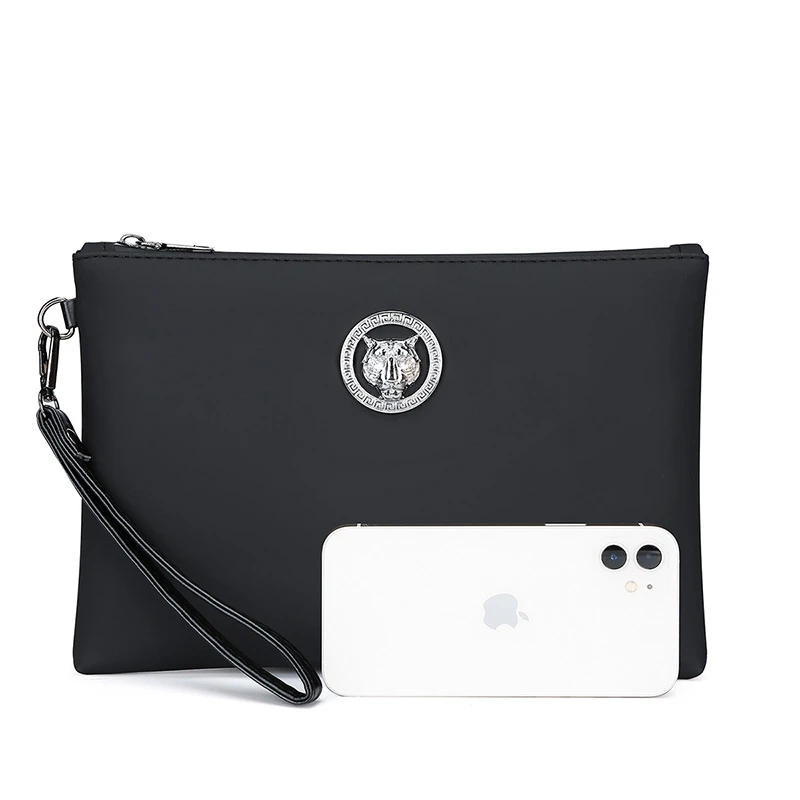 Designer luxury bag Solid color retro PU leather men's handbag wallet card bag sacoche homme clutch bag bolsos para hombre 2025