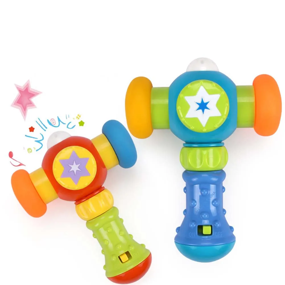 Baby With Flash Sound Random Color Sensory Stimulation Hammer For 6M+ Infant Toddler Plastic Hammer Tool Hand Tool