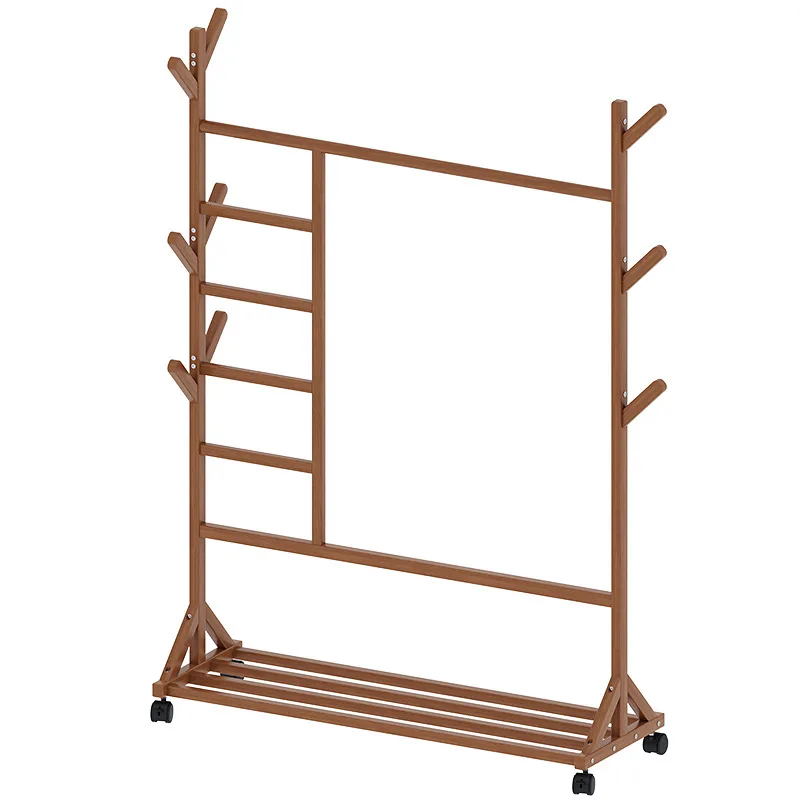 

Home bedroom bamboo hat rack, simple and modern hanging clothes rack, storage shelf