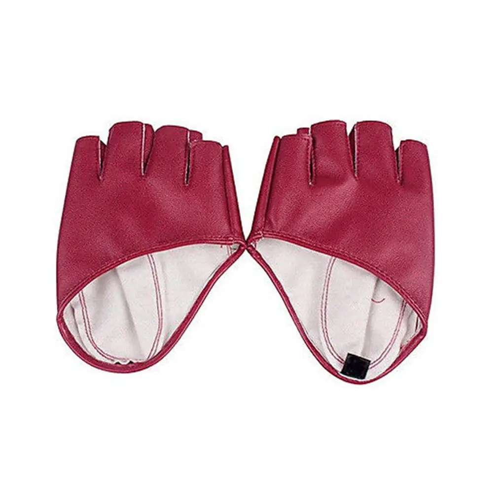 Show PU Leather Fashion Fingerless Gloves Half Finger Half Palm Pole Dance