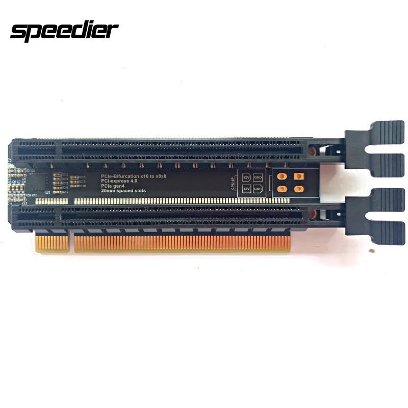 New PCI-Express 4.0 x16 1 to 2 Expansion Card Gen4 PCIe-Bifurcation x16 to x8x8 Graphics/Network/Capture Cards 20mm Spaced Slots