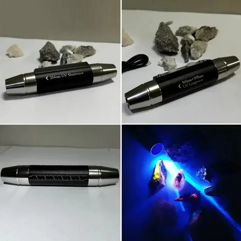 

2025 hot sale Longwave & Shortwave UV Lamps 254Nm 365Nm 395Nm Phosphor Detector UVA UVC Blacklight LED Flashlight With