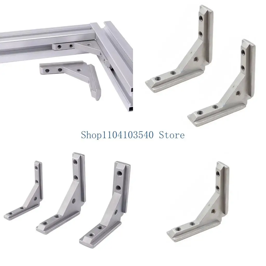 02DC Angles Slot Connector Fixing Hardware Aluminum Alloy Corner Bracket For Door Panel Frame Without Drilling Easy to Install