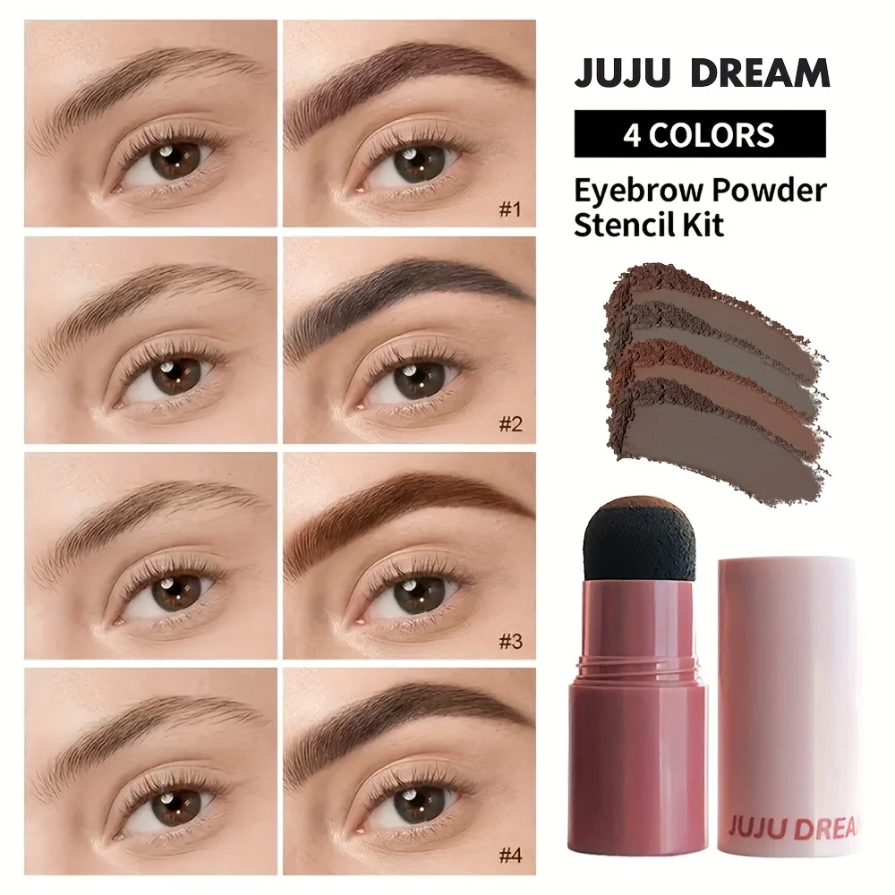 2-in-1 Full Brows & Hairline Kit - Eyebrow Stamp With Templates & Brush, Waterproof Long-Lasting Sweatproof, Unisex, Hairline